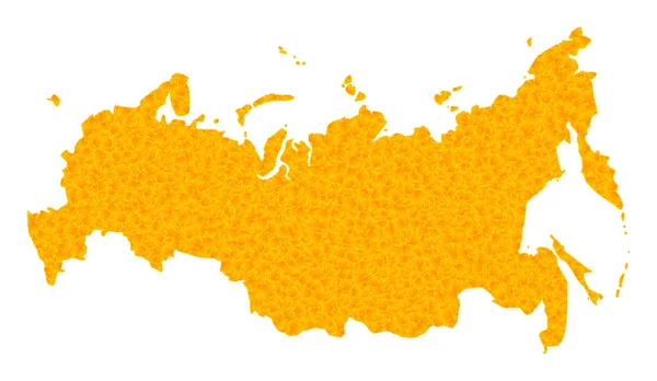 Mapa do Vetor de Ouro da Rússia —  Vetores de Stock