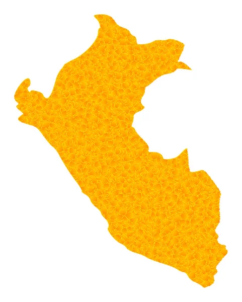 Χρυσός Διανυσματικός Χάρτης Περού — Διανυσματικό Αρχείο