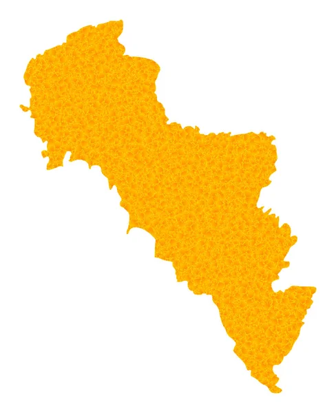 Golden Vector Map of Greece - Andros Island — Stockový vektor