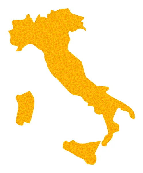 Golden Vector Kaart van Italië — Stockvector