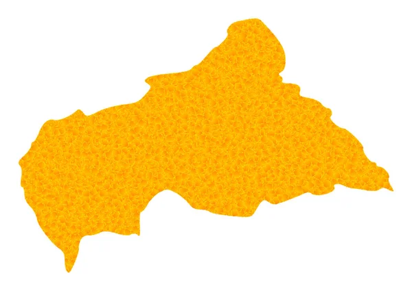 Carte vectorielle dorée de République centrafricaine — Image vectorielle