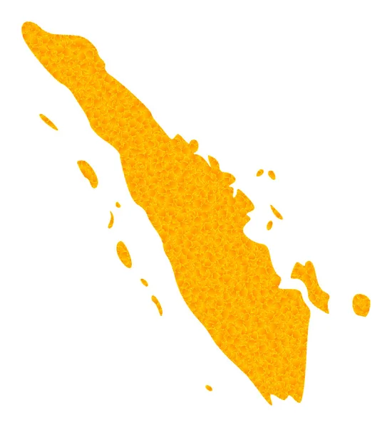 Золотая векторная карта острова Суматра — стоковый вектор