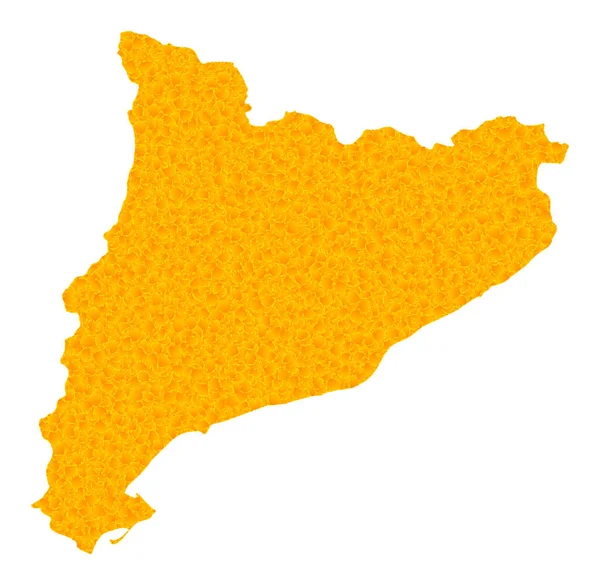 Katalonya Altın Vektör Haritası — Stok Vektör