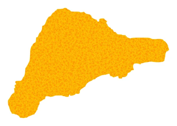 イースター島のゴールドベクトルマップ — ストックベクタ