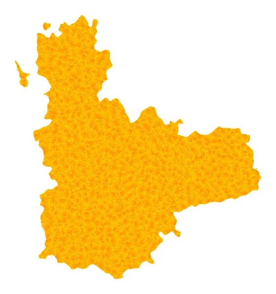 Gyllene vektorkartan över Valladolidprovinsen — Stock vektor