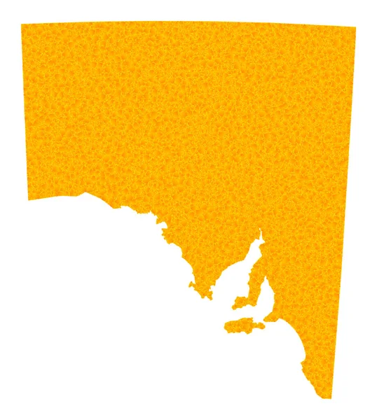 Vector de Oro Mapa de Australia Meridional — Vector de stock