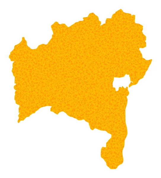 Bahia State 의 Golden Vector Map — 스톡 벡터