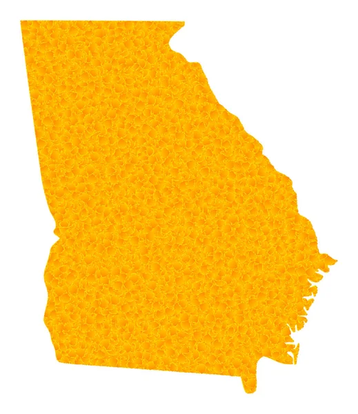 Złota Mapa Wektora stanu Georgia — Wektor stockowy
