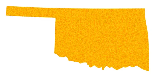 Золотая векторная карта штата Оклахома — стоковый вектор