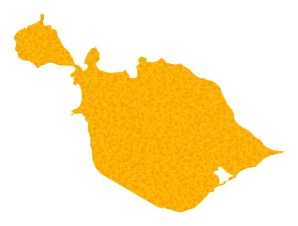 İşitme ve McDonald Adalarının Altın Vektör Haritası — Stok Vektör