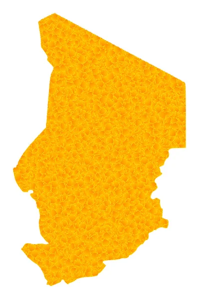 Guld vektor karta över Tchad — Stock vektor