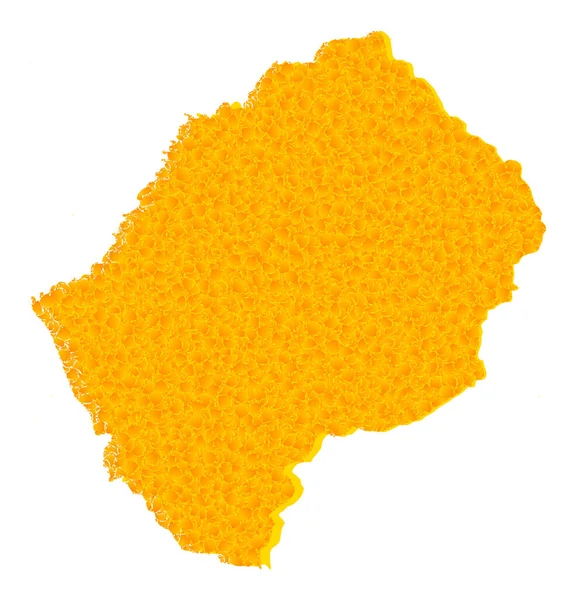 Goldene Vektorkarte von Lesotho — Stockvektor
