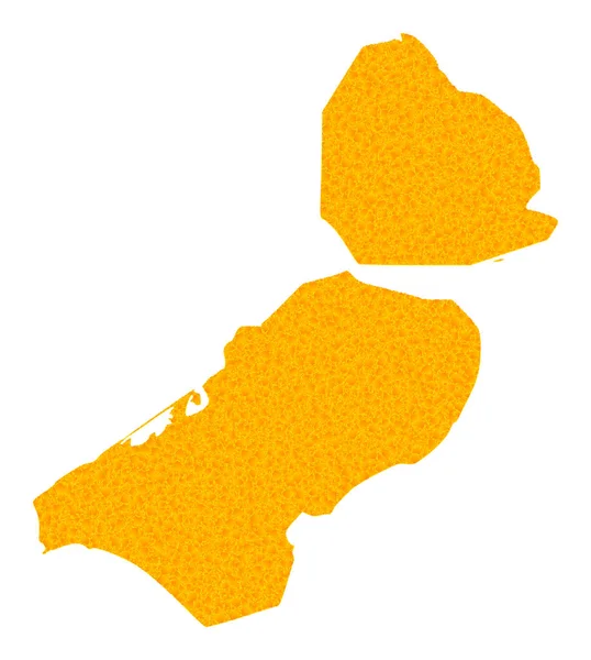 Gyllene vektorkartan över provinsen Flevoland — Stock vektor