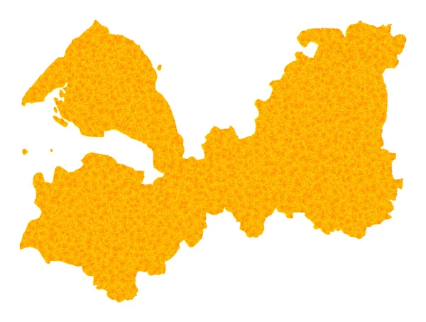 Χρυσός διανυσματικός χάρτης της περιοχής του Λένινγκραντ — Διανυσματικό Αρχείο