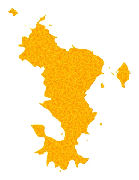 Goldvektorkarte von Mayotte — Stockvektor