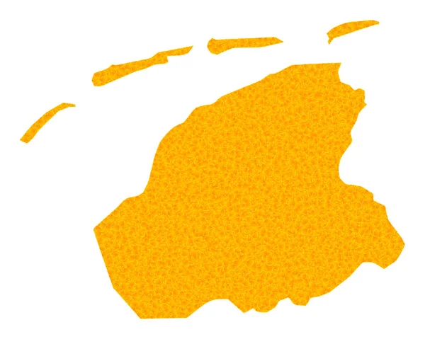 Золотая векторная карта провинции Фрисландия — стоковый вектор
