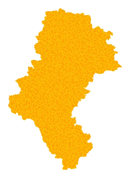 Gouden vectorkaart van de provincie Silezië — Stockvector