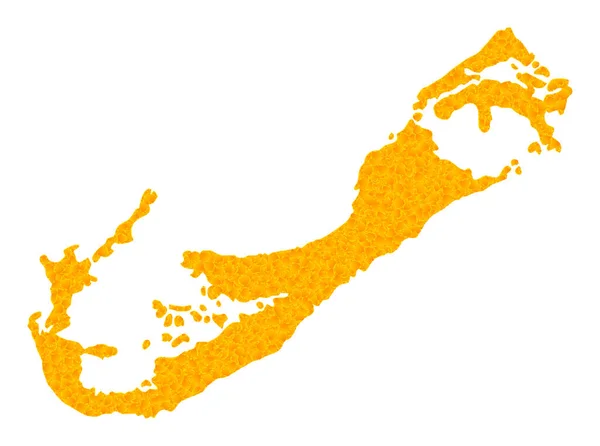 Goldvektorkarte der Bermuda-Inseln — Stockvektor