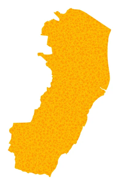 Carte vectorielle dorée de l'État d'Espirito Santo — Image vectorielle