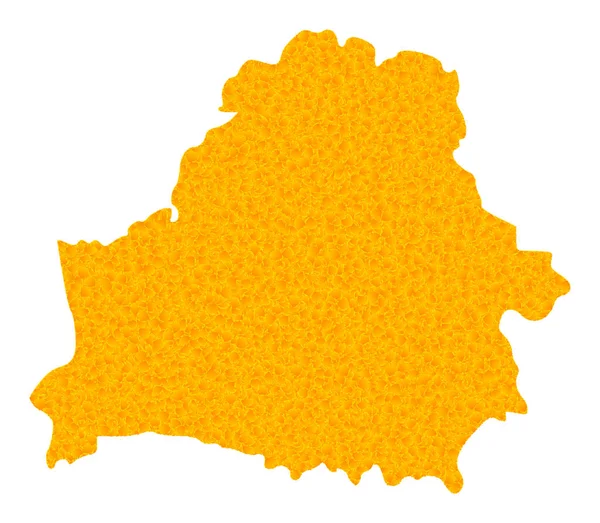 Gold Vector Karte von Weißrussland — Stockvektor