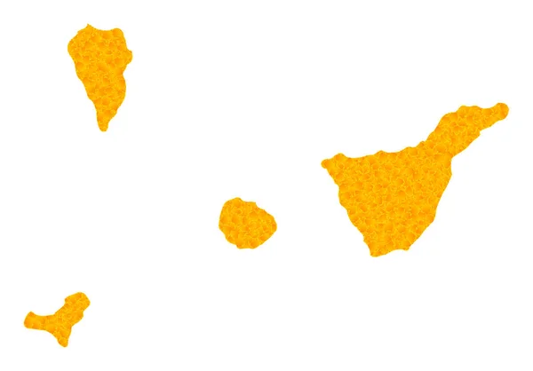 ( 영어 ) Gold Vector Map of Santa Cruz De Tenerife Province — 스톡 벡터