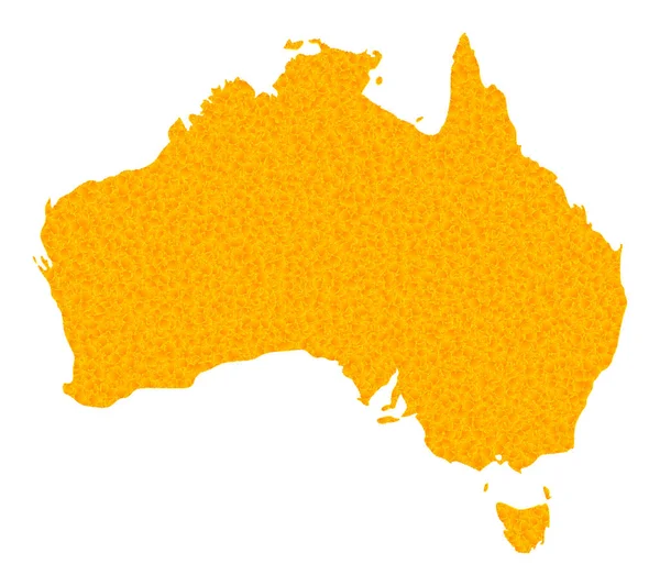 Golden Vector Map of Australia — Stock Vector