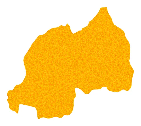 Mapa do Vetor Dourado de Ruanda —  Vetores de Stock