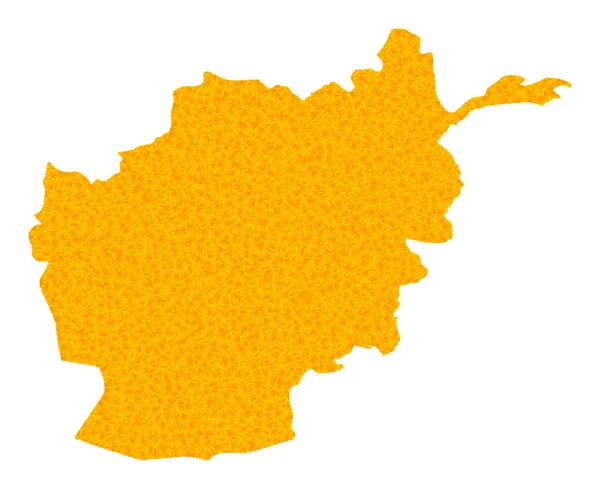 Carte vectorielle dorée de l'Afghanistan — Image vectorielle