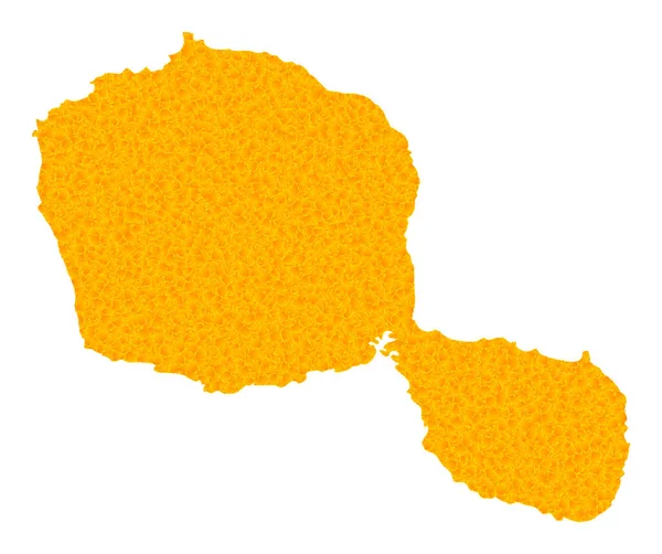 Carte vectorielle dorée de l'île de Tahiti — Image vectorielle