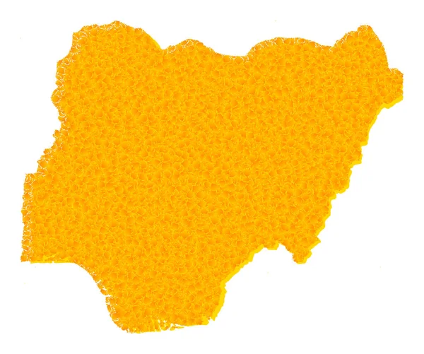 Carte vectorielle de l'or de Nigeria — Image vectorielle