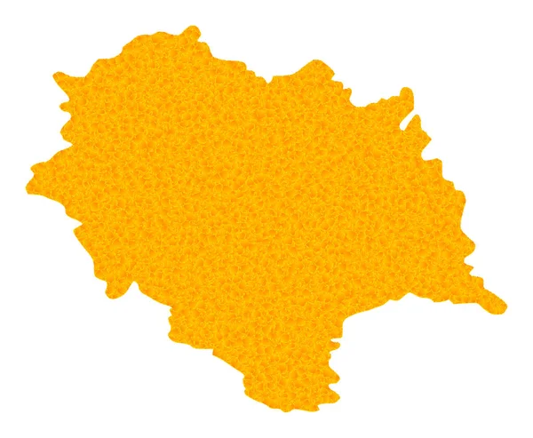 Mapa vectorial dorado del estado de Himachal Pradesh — Archivo Imágenes Vectoriales