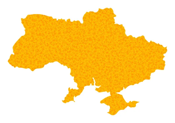 Peta Vektor Emas Ukraina - Stok Vektor