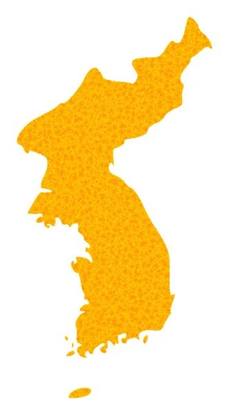 Золота векторна карта Кореї — стоковий вектор