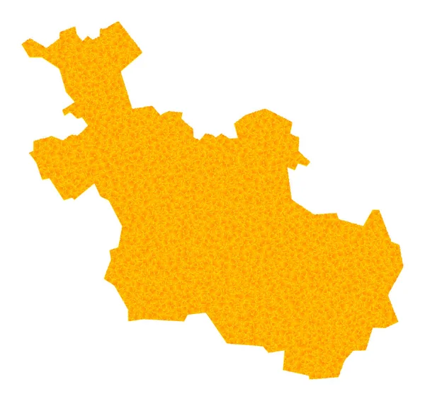 Goldvektorkarte der Provinz Overijssel — Stockvektor