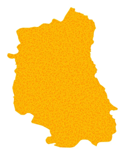 Zlatá vektorová mapa provincie Lublin — Stockový vektor