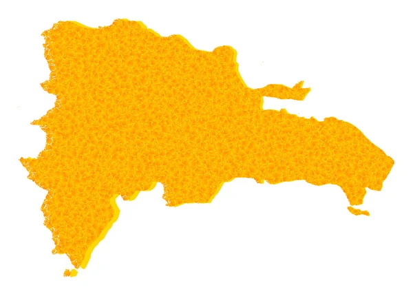 Золотая векторная карта Доминиканской Республики — стоковый вектор