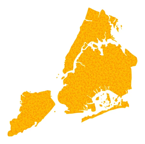 Gouden vectorkaart van New York City — Stockvector