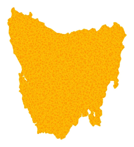 Mapa vectorial de oro de Tasmania — Vector de stock