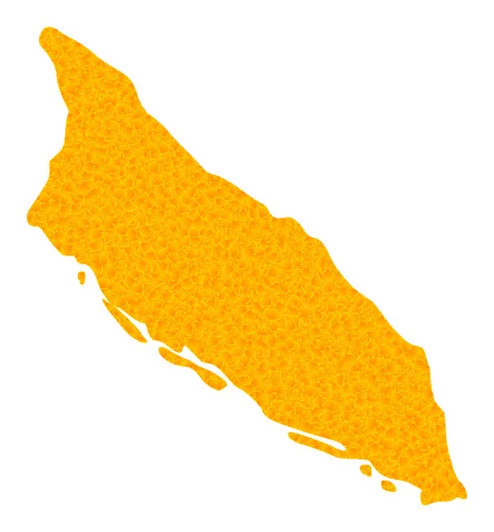 아루바섬 의금 벡터 지도 — 스톡 벡터