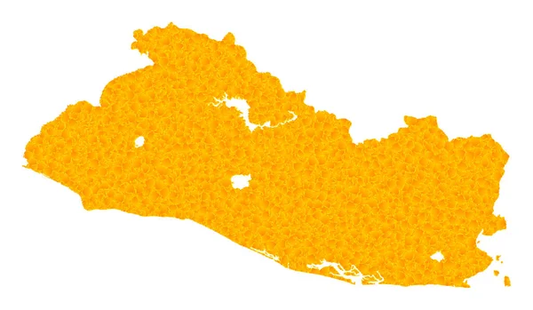 El Salvador Altın Vektör Haritası — Stok Vektör