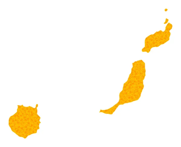 Golden Vector Karte der Provinz Las Palmas — Stockvektor