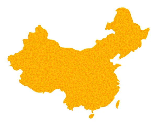 Çin Altın Vektör Haritası — Stok Vektör