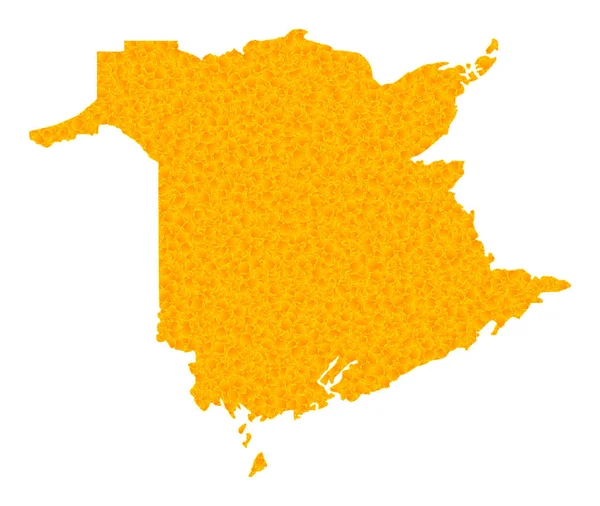 New Brunswick Province 의 Gold Vector Map — 스톡 벡터