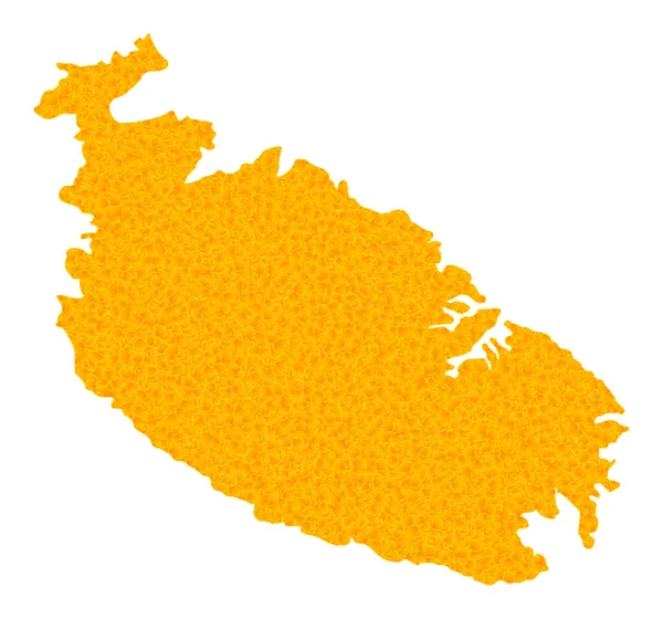 マルタ島のゴールデンベクトルマップ — ストックベクタ