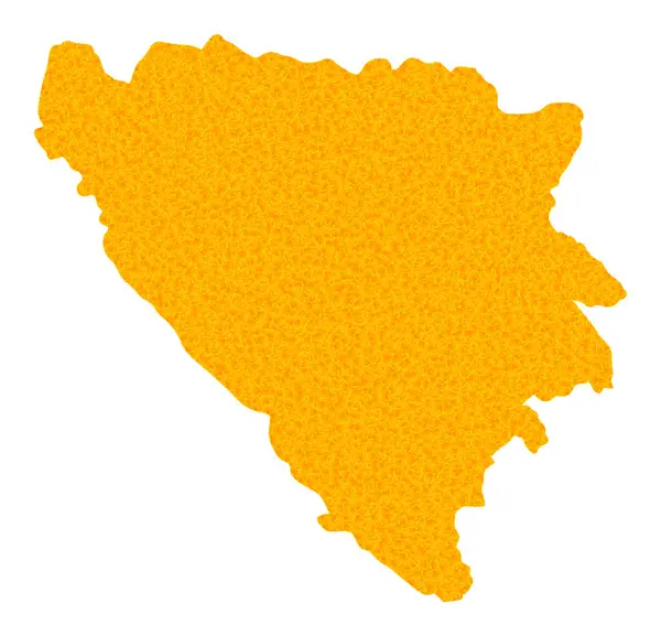 Golden Vector Map of Bosnia and Herzegovina — 스톡 벡터