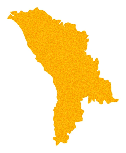 Χρυσός Διανυσματικός Χάρτης της Μολδαβίας — Διανυσματικό Αρχείο