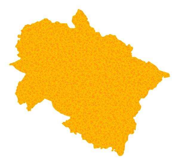 Mapa vectorial de oro del estado de Uttarakhand — Vector de stock