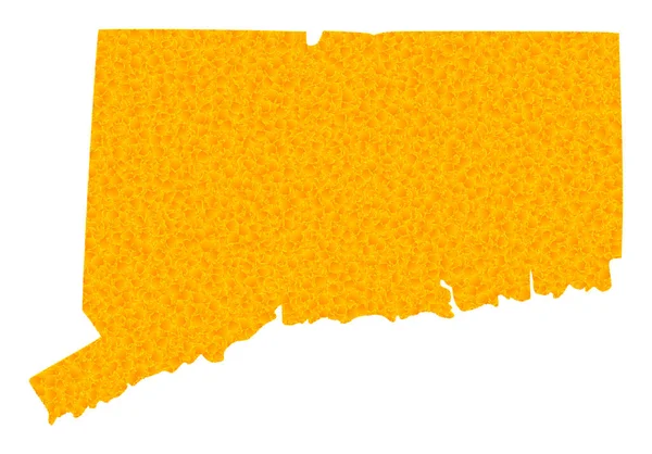 Connecticut Eyaletinin Altın Vektör Haritası — Stok Vektör