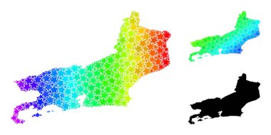 Spektral Renkli Gradyan Piaui Devlet Kolajı Mozaik Haritası