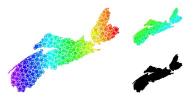 Spektrum Gradyan Nova Scotia Eyaleti Kolajı Mozaik Haritası